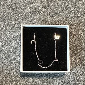 Sterling Silver Letter Accent Necklace - Silver LOVE
